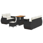 Gartensofa-set 8 pcs Schwarz Poly-Rattan