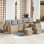 Gartensofa-set 10 pcs Beige Poly-Rattan