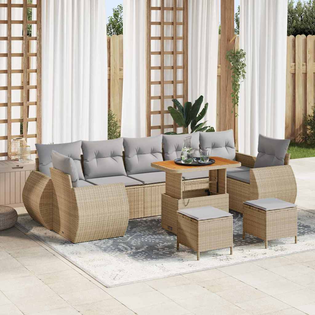 Gartensofa-set 10 pcs Beige Poly-Rattan
