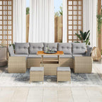Gartensofa-set 10 pcs Beige Poly-Rattan