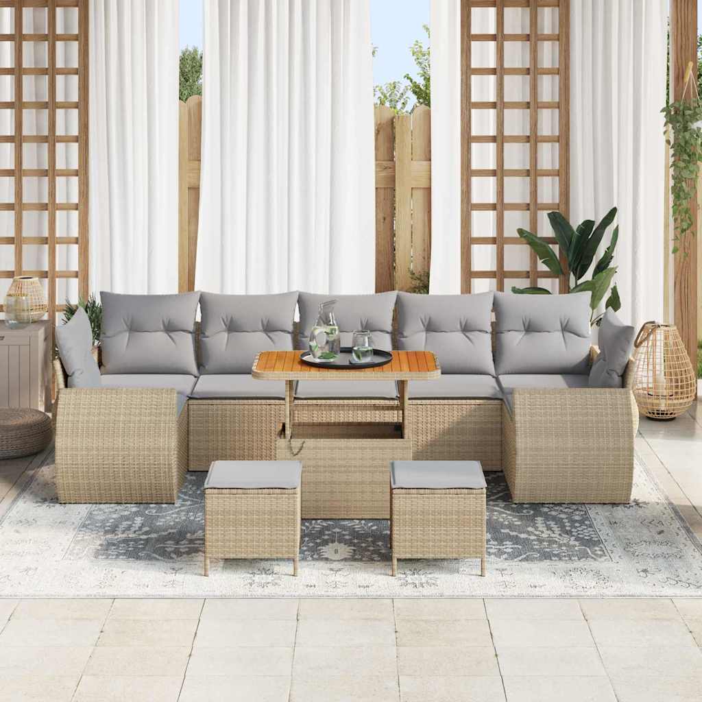 Gartensofa-set 10 pcs Beige Poly-Rattan