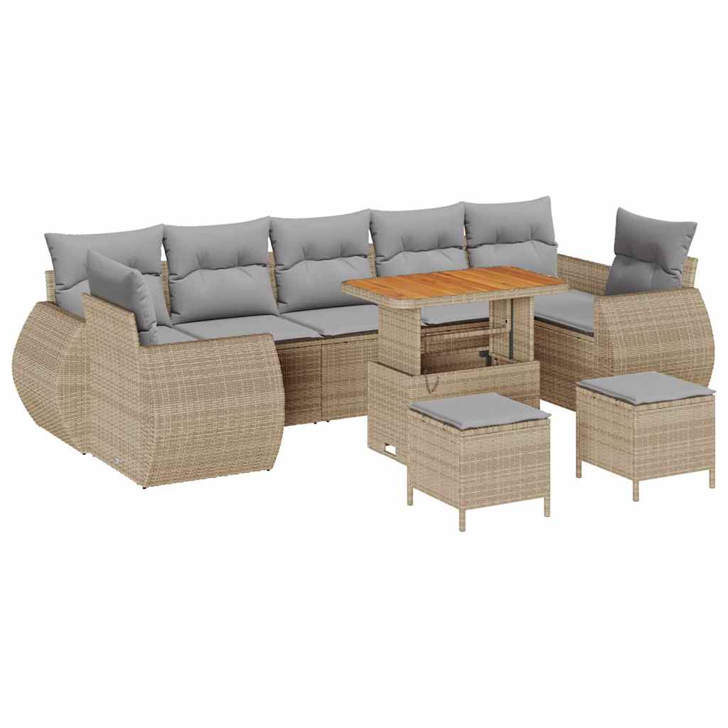 Gartensofa-set 10 pcs Beige Poly-Rattan