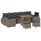 Gartensofa-set 10 pcs Grau Poly-Rattan