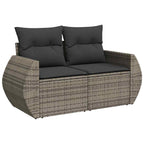 Gartensofa-set 10 pcs Grau Poly-Rattan