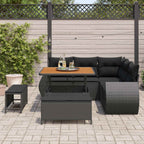Gartensofa-set 8 pcs Schwarz Poly-Rattan