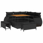 Gartensofa-set 8 pcs Schwarz Poly-Rattan