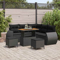 Gartensofa-set 8 pcs Schwarz Poly-Rattan