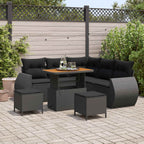 Gartensofa-set 8 pcs Schwarz Poly-Rattan