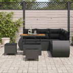 Gartensofa-set 8 pcs Schwarz Poly-Rattan