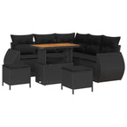 Gartensofa-set 8 pcs Schwarz Poly-Rattan