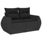 Gartensofa-set 8 pcs Schwarz Poly-Rattan