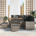 Gartensofa-set 8 pcs Grau Poly-Rattan