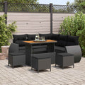 Gartensofa-set 9 pcs Schwarz Poly-Rattan