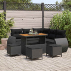 Gartensofa-set 9 pcs Schwarz Poly-Rattan