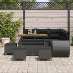 Gartensofa-set 9 pcs Schwarz Poly-Rattan