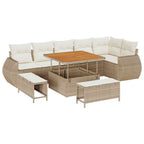 Gartensofa-set 9 pcs Beige Poly-Rattan