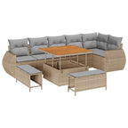 Gartensofa-set 9 pcs Beige Poly-Rattan