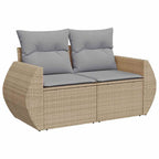 Gartensofa-set 9 pcs Beige Poly-Rattan