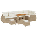 Gartensofa-set 9 pcs Beige Poly-Rattan
