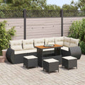 Gartensofa-set 10 pcs Schwarz Poly-Rattan