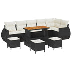 Gartensofa-set 10 pcs Schwarz Poly-Rattan