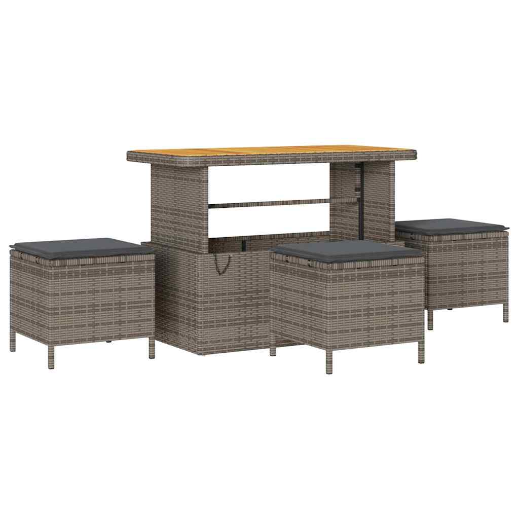 Gartensofa-set 10 pcs Grau Poly-Rattan