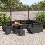 Gartensofa-set 12 pcs Schwarz Poly-Rattan