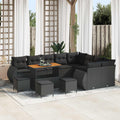Gartensofa-set 13 pcs Schwarz Poly-Rattan