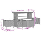 Gartensofa-set 13 pcs Schwarz Poly-Rattan