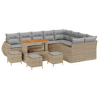 Gartensofa-set 13 pcs Beige Poly-Rattan