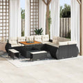 Gartensofa-set 13 pcs Schwarz Poly-Rattan