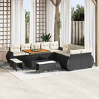 Gartensofa-set 13 pcs Schwarz Poly-Rattan