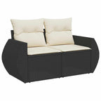 Gartensofa-set 13 pcs Schwarz Poly-Rattan
