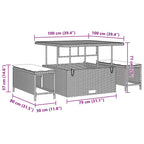Gartensofa-set 13 pcs Schwarz Poly-Rattan