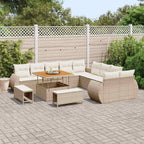 Gartensofa-set 13 pcs Beige Poly-Rattan