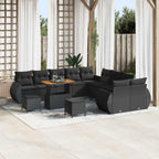 Gartensofa-set 13 pcs Schwarz Poly-Rattan
