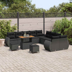 Gartensofa-set 13 pcs Schwarz Poly-Rattan