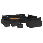 Gartensofa-set 13 pcs Schwarz Poly-Rattan