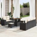 Gartensofa-set 8 pcs Schwarz Poly-Rattan