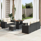 Gartensofa-set 8 pcs Schwarz Poly-Rattan