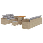 Garten-Sofa-Set 10 pcs Beige Poly-Rattan