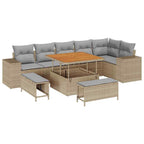 Garten-Sofa-Set 9 pcs Beige Poly-Rattan