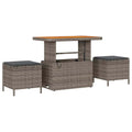 Gartensofa-set mit Kissen 9 pcs Grau Poly-Rattan