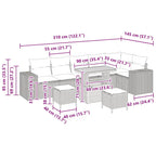 Gartensofa-set mit Kissen 9 pcs Grau Poly-Rattan