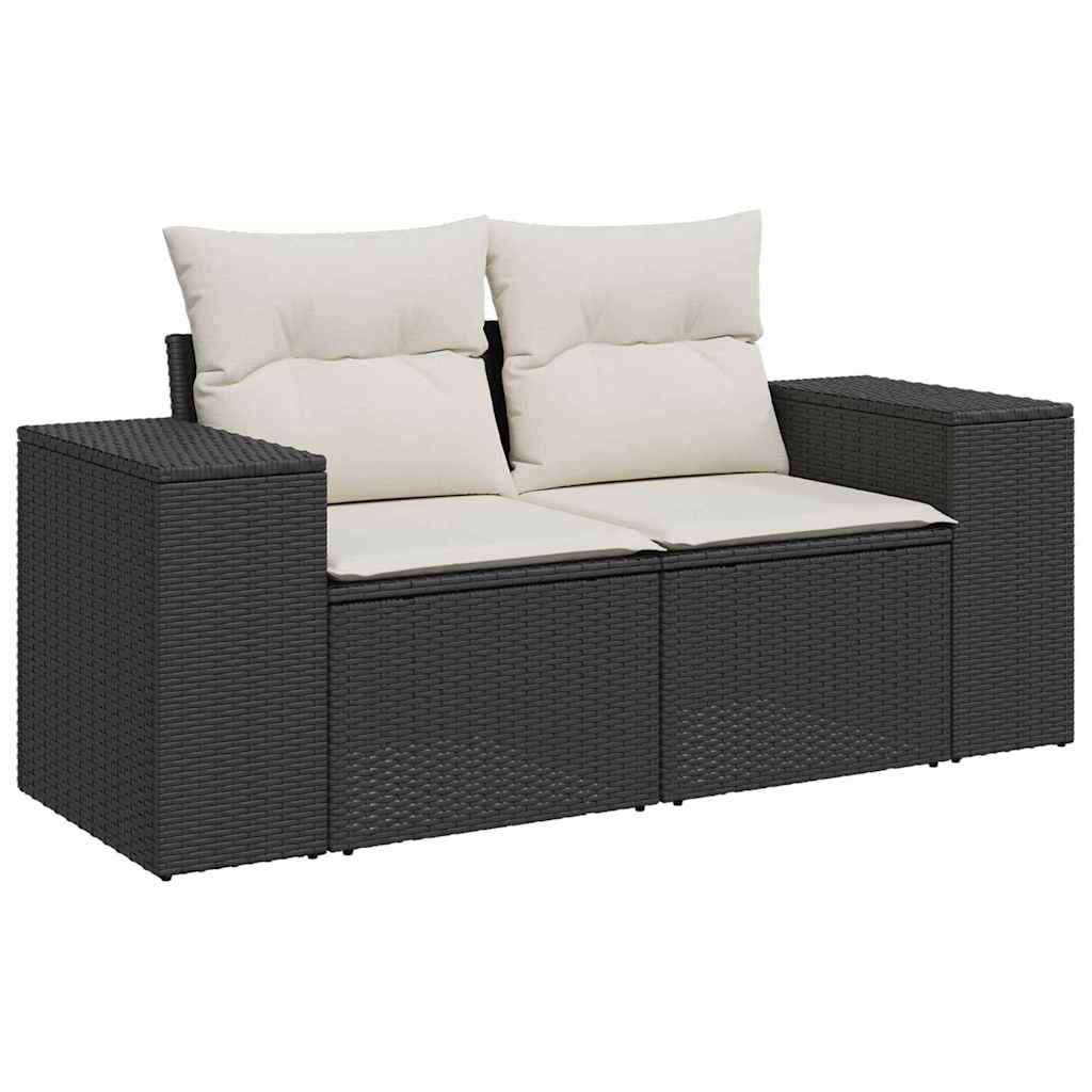 Garten-Sofa-Set 10 pcs Schwarz Poly-Rattan