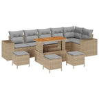 Garten-Sofa-Set 10 pcs Beige Poly-Rattan
