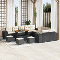 Gartensofa-set mit Kissen 14 pcs Schwarz Poly-Rattan