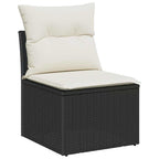 Gartensofa-set mit Kissen 11 pcs Schwarz Poly-Rattan