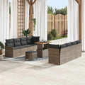 Gartensofa-set mit Kissen 11 pcs Grau Poly-Rattan