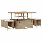 Gartensofa-set mit Kissen 13 pcs Beige Poly-Rattan